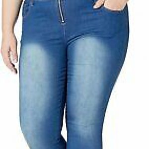 Cover Girl Womens Jumpsuit Blue Size 14W Plus Stretch Front Zipper