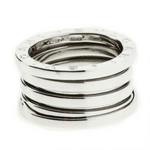 BVLGARI women’s B.ZERO1 4 band ring in 18K white gold – size US 5.75 – Italy 51