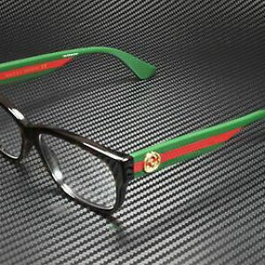 GUCCI GG0278O 012 Rectangular Square Havana Demo Lens 55 mm Women’s Eyeglasses